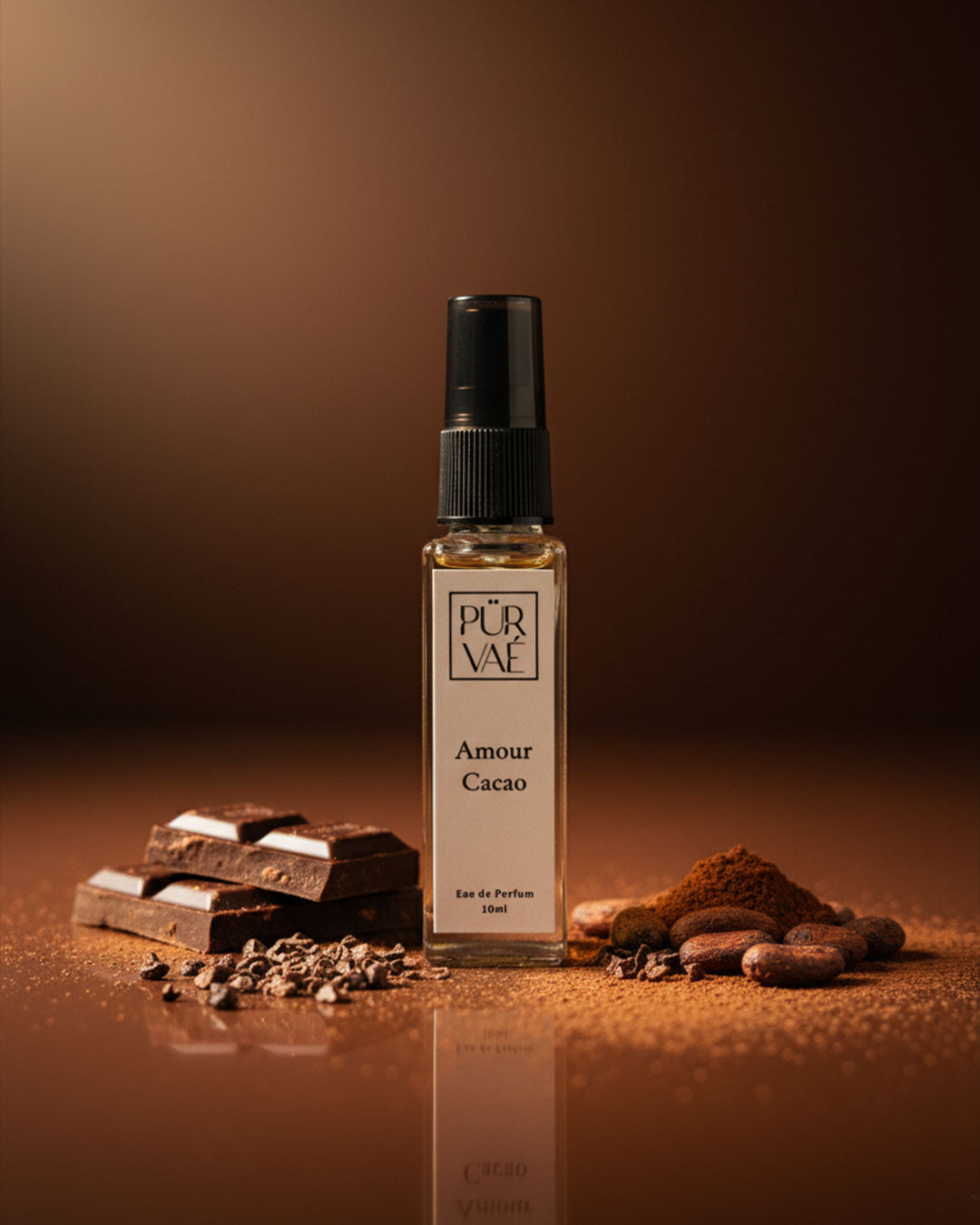 Purvae Amour Cacao | Eau de Parfum Spray (10 ml, Unisex, 8+ hrs Long-Lasting)