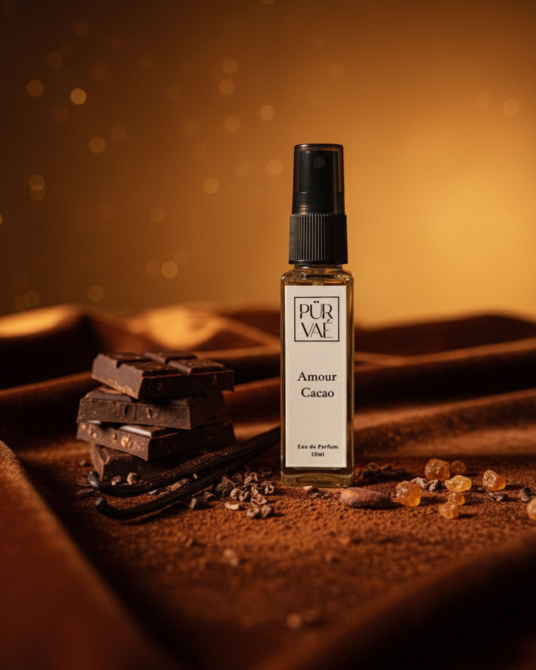 Purvae Amour Cacao | Eau de Parfum Spray (10 ml, Unisex, 8+ hrs Long-Lasting)
