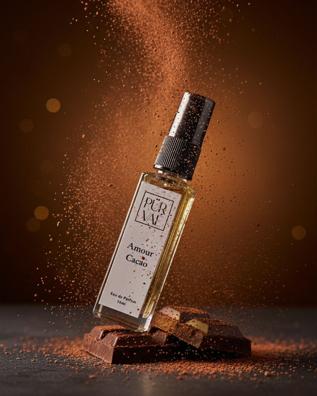 Purvae Amour Cacao | Eau de Parfum Spray (10 ml, Unisex, 8+ hrs Long-Lasting)