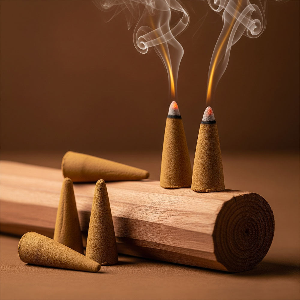 Purvae Chandan Vritti | Authentic Incense Cones (Natural Sandalwood Dhoop Cones, Long-Lasting)