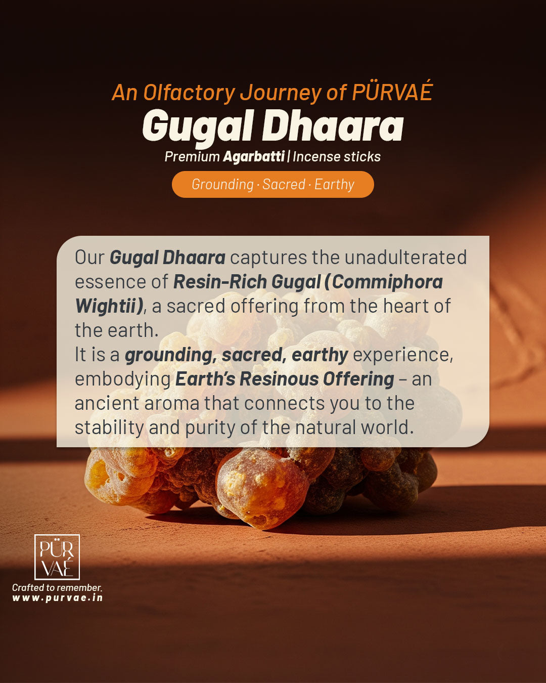 Purvae Gugal Dhaara | Heritage Incense Sticks (Earthy Resin, Long-Lasting)