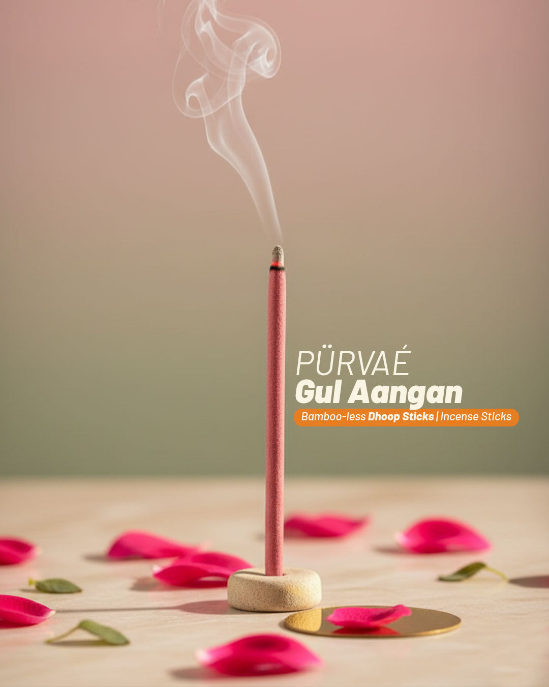 Purvae Gul Aangan Rose Bambooless Dhoop Sticks | Incense Sticks (150 g)