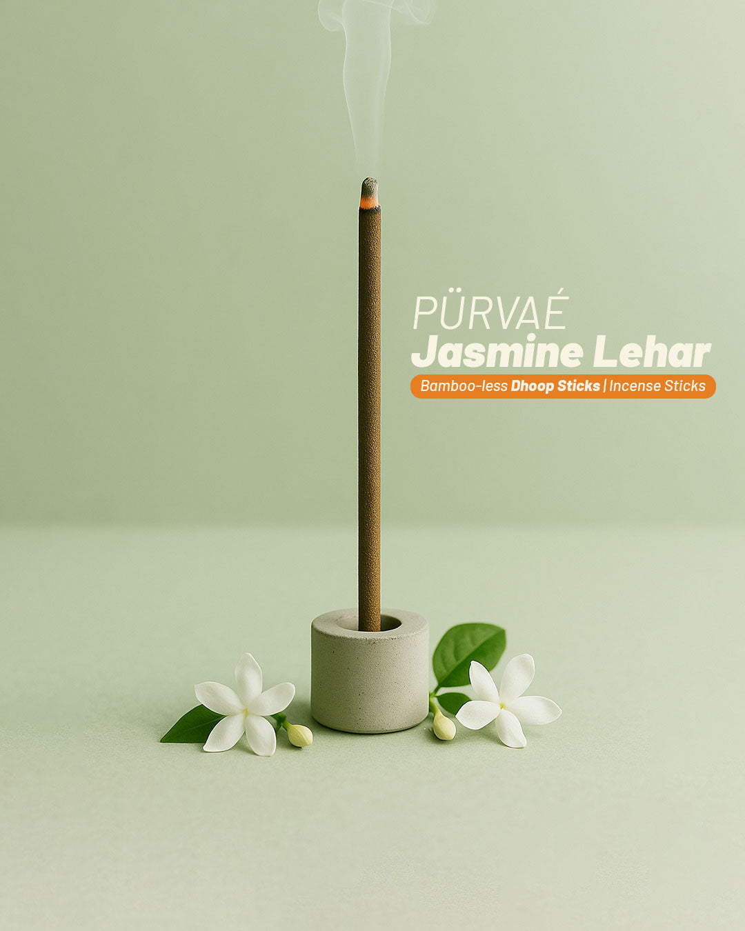 Purvae Jasmine Lehar Bambooless Long Dhoop Sticks | Incense Sticks (200 g)