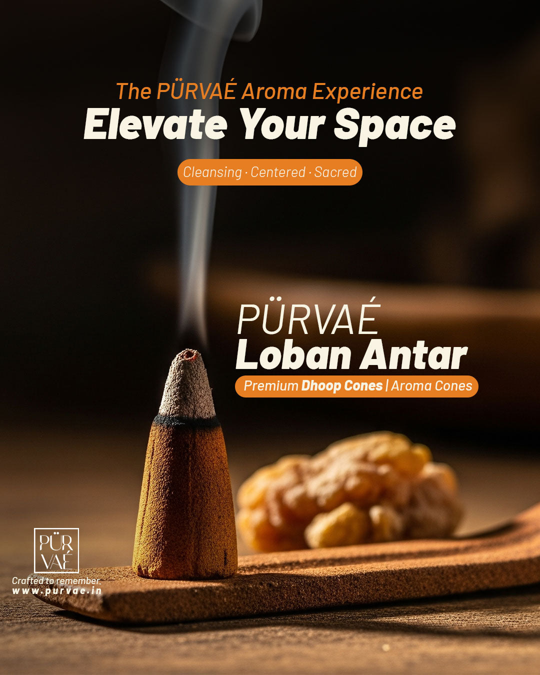 Purvae Loban Antar | Authentic Incense Cones (Natural Resin Dhoop Cones, Long-Lasting)