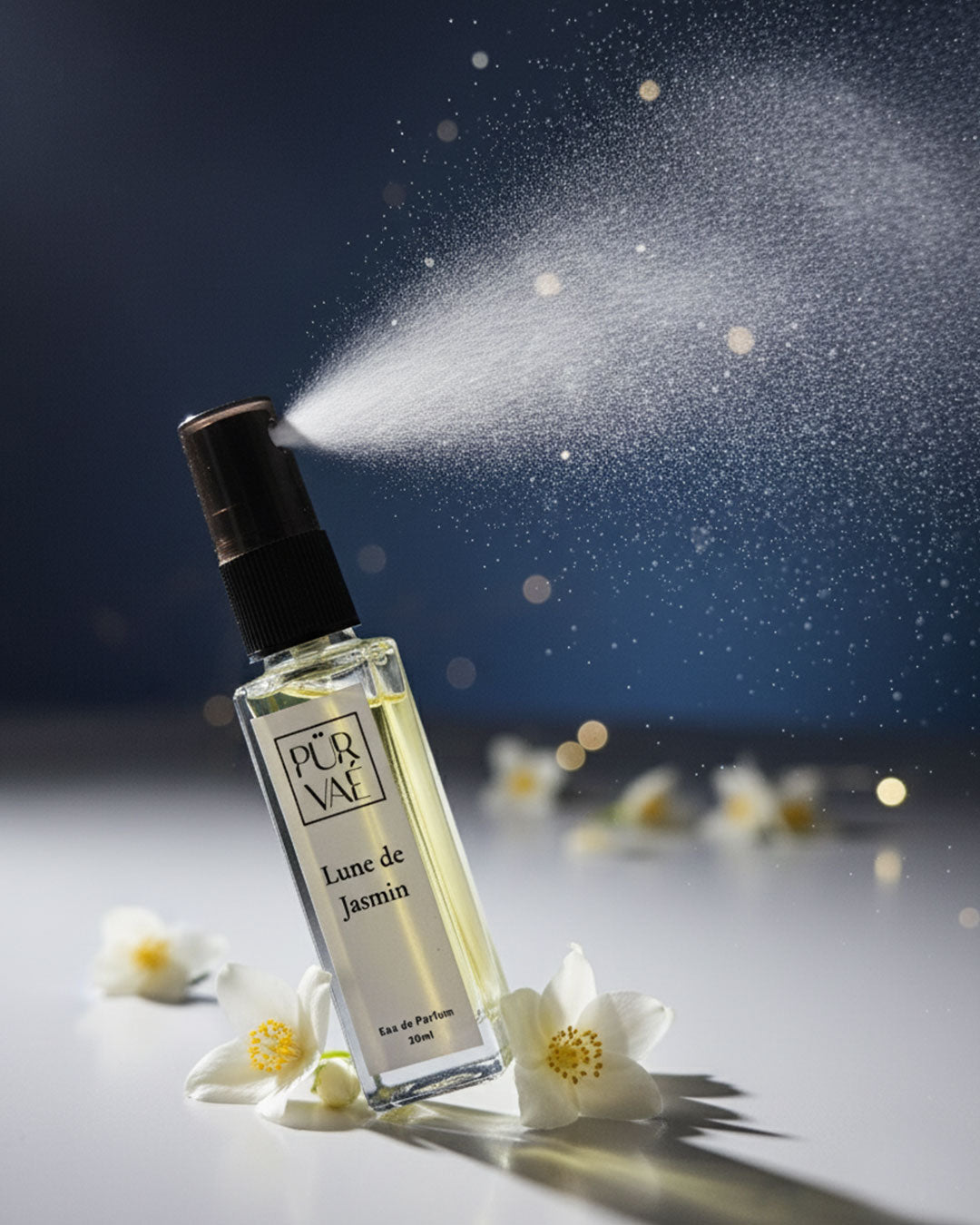 Purvae Lune de Jasmin | Eau de Parfum Spray (10 ml, Unisex, 8+ hrs Long-Lasting)