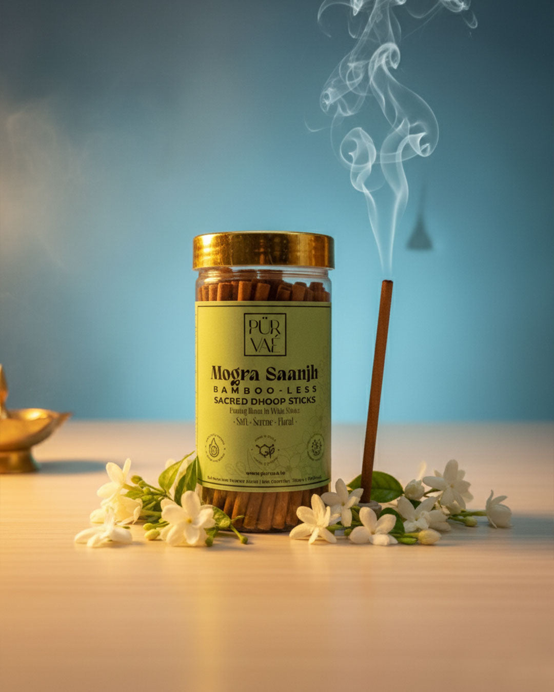 Purvae Mogra Saanjh Bambooless Dhoop Sticks | Incense Sticks (150 g)