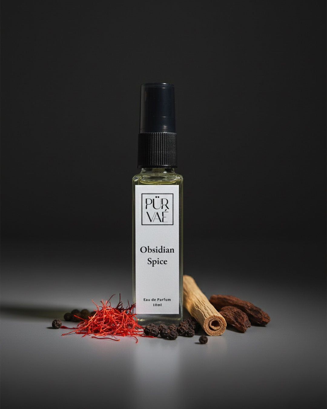 Purvae Obsidian Spice | Eau de Parfum Spray (10 ml, Unisex, 8+ hrs Long-Lasting)