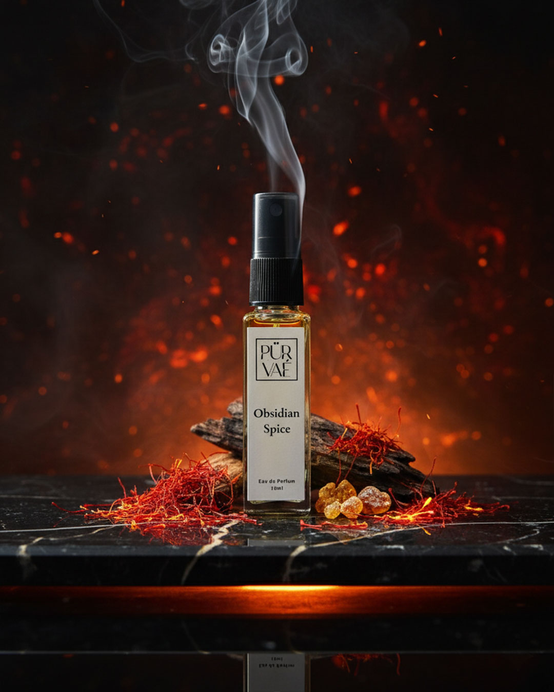 Purvae Obsidian Spice | Eau de Parfum Spray (10 ml, Unisex, 8+ hrs Long-Lasting)