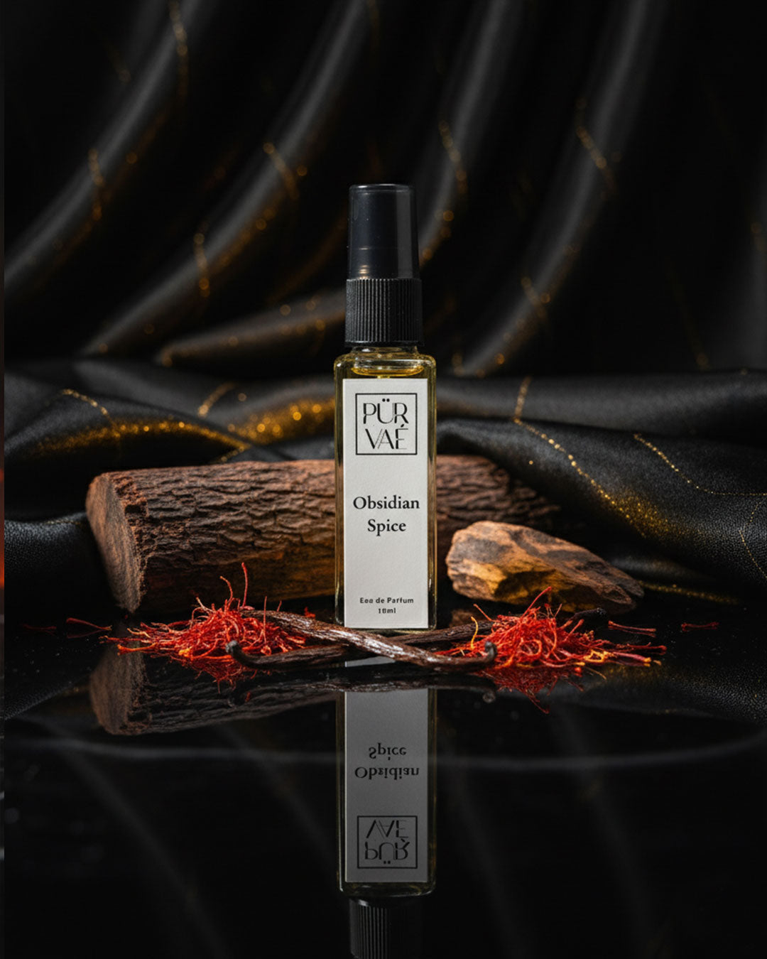 Purvae Obsidian Spice | Eau de Parfum Spray (10 ml, Unisex, 8+ hrs Long-Lasting)