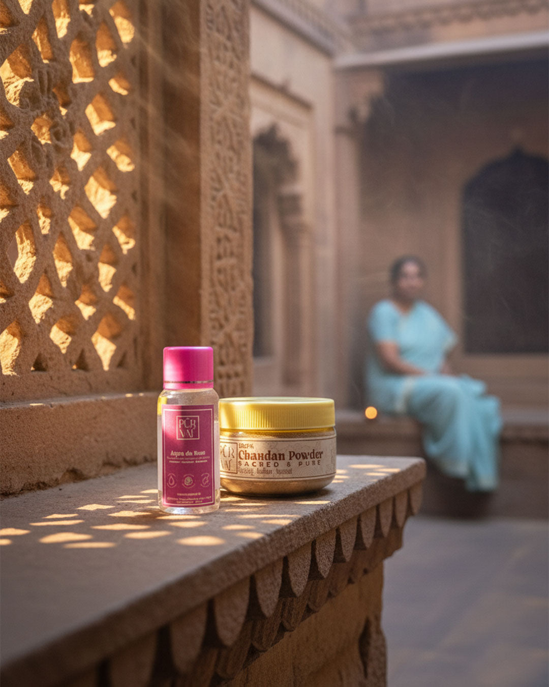 Purvae Calm Ritual | Sandalwood Powder & Rosewater Duo for Cooling & Soothing Relief