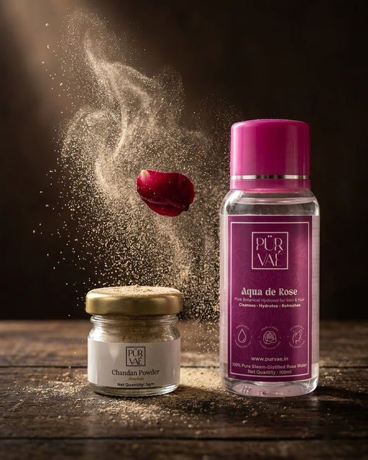Purvae chandan powder in soft light