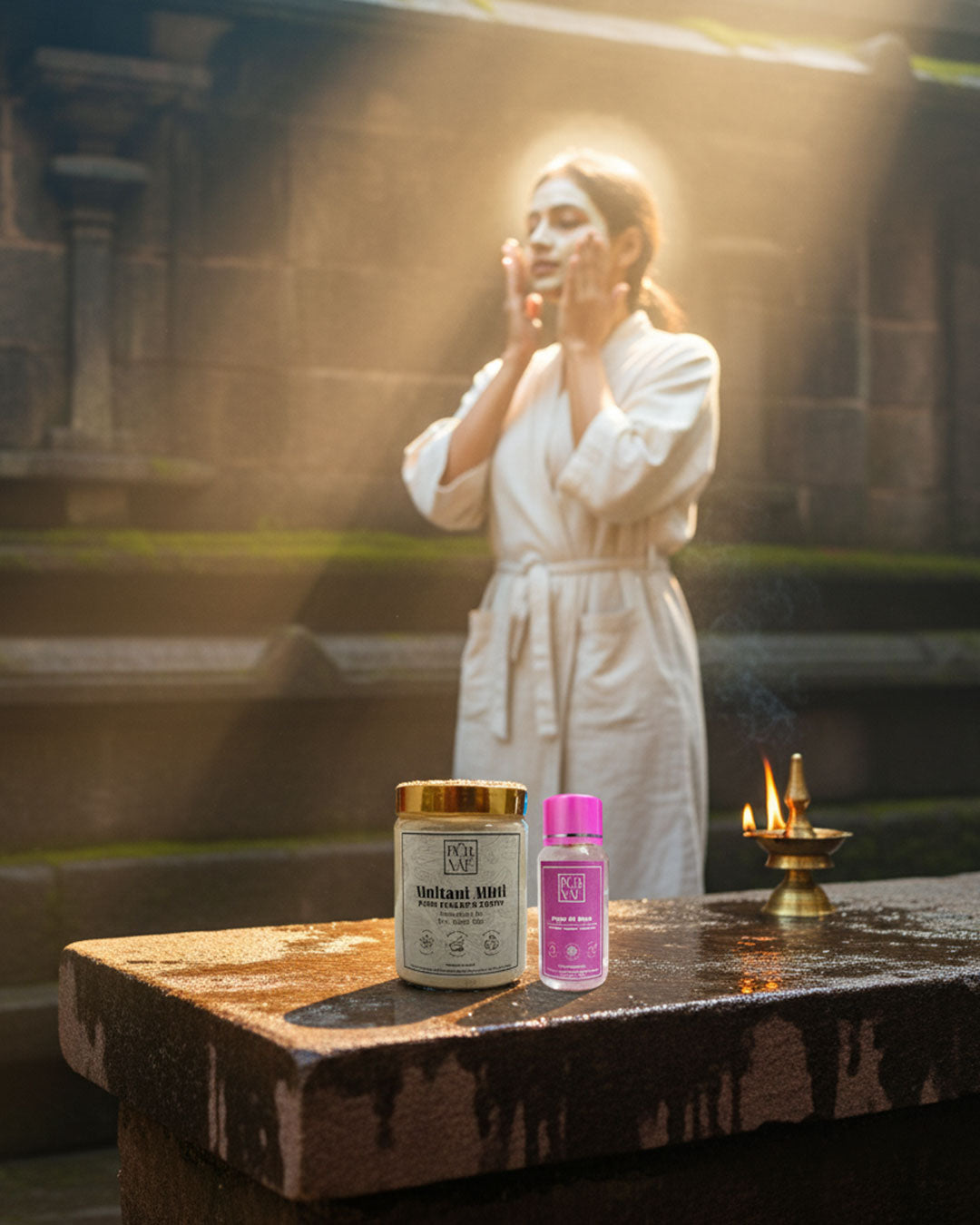 Purvae Detox Ritual | Multani Mitti & Rosewater Duo for Oily & Acne-Prone Skin