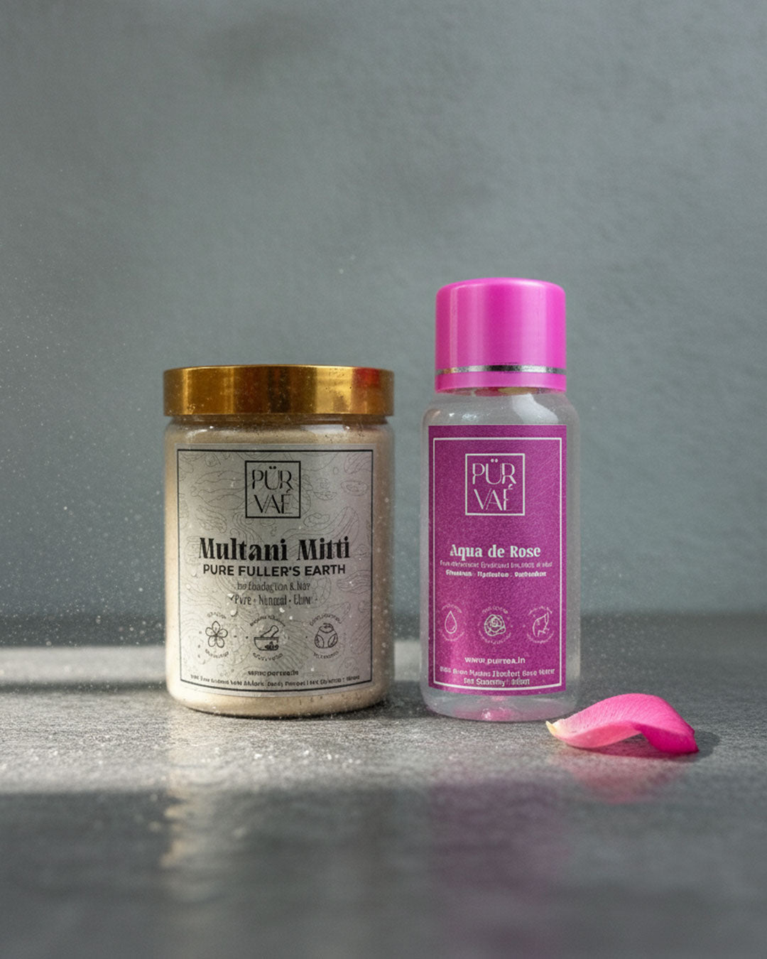 Purvae Detox Ritual | Multani Mitti & Rosewater Duo for Oily & Acne-Prone Skin