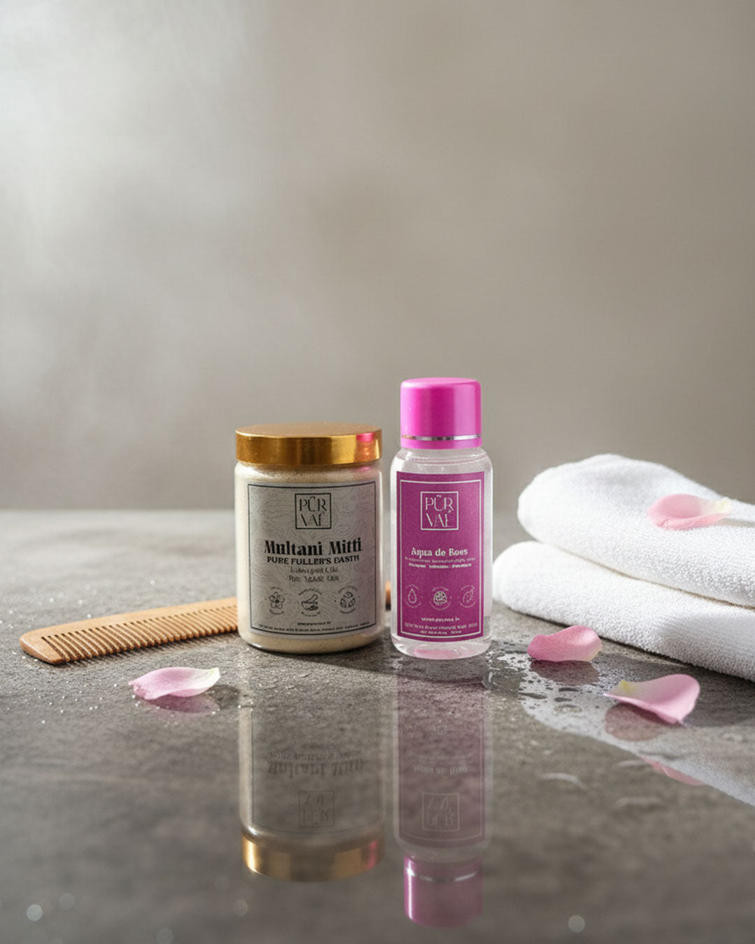 Purvae Scalp Ritual | Multani Mitti & Rosewater Duo for Hair & Scalp Detox