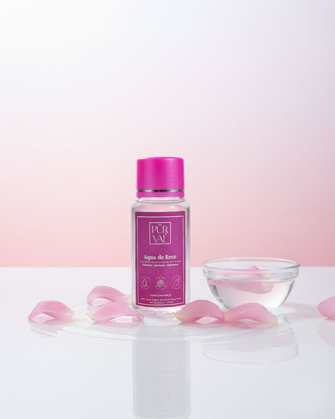 Purvae Aqua de Rose | 100% Pure Steam-Distilled Rose Water (100 ml, Natural Skin Toner & Cleanser)