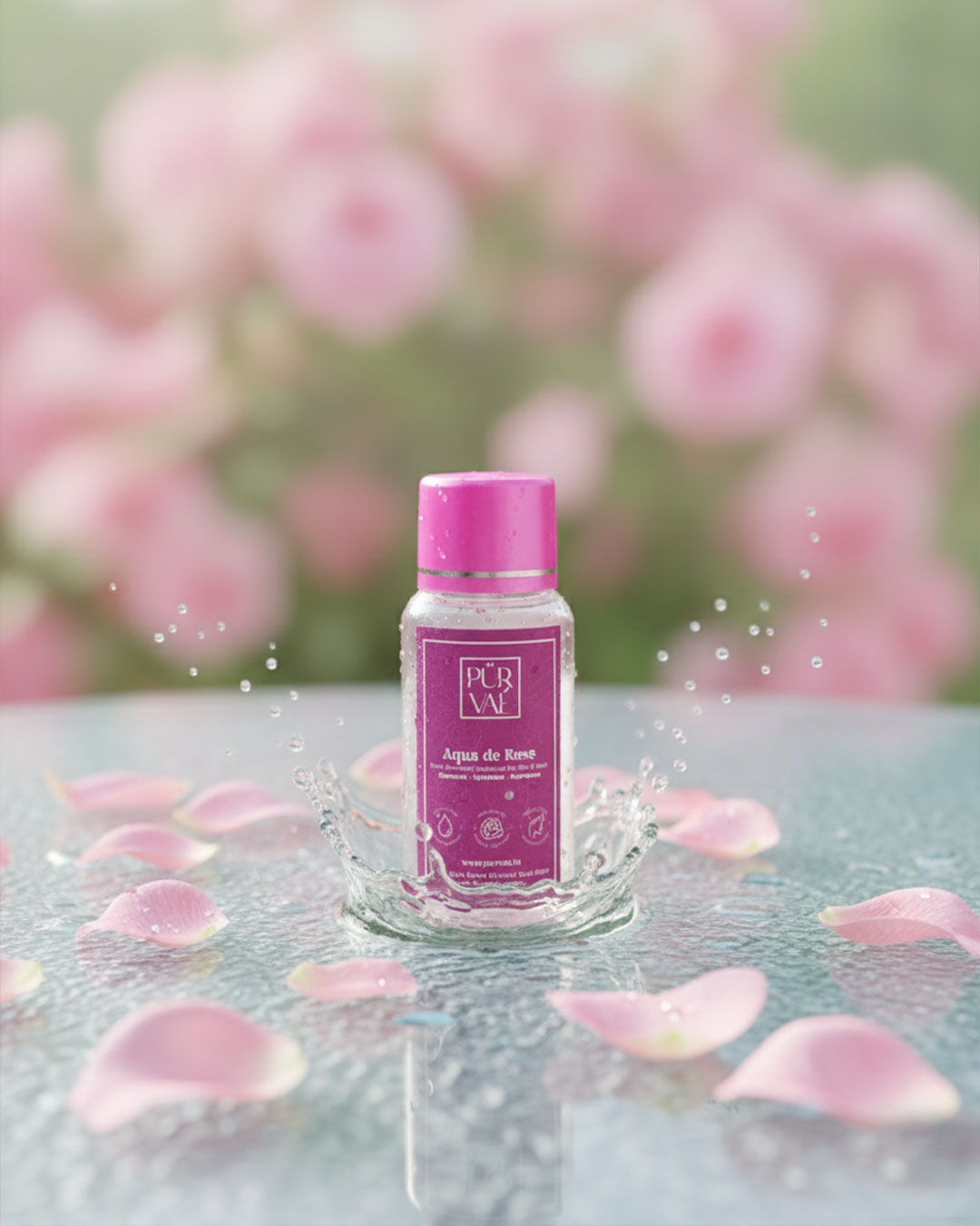 Purvae Aqua de Rose | 100% Pure Steam-Distilled Rose Water (100 ml, Natural Skin Toner & Cleanser)