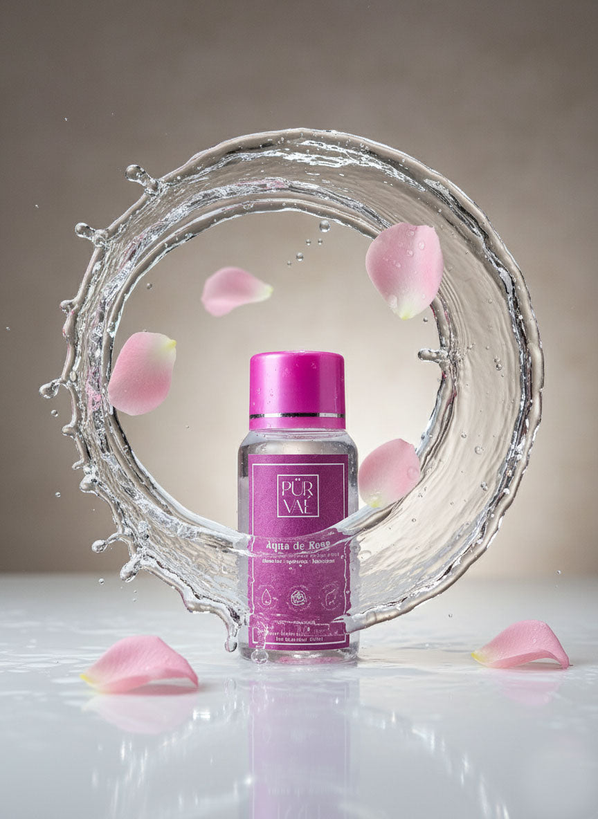 Purvae Aqua de Rose | 100% Pure Steam-Distilled Rose Water (100 ml, Natural Skin Toner & Cleanser)