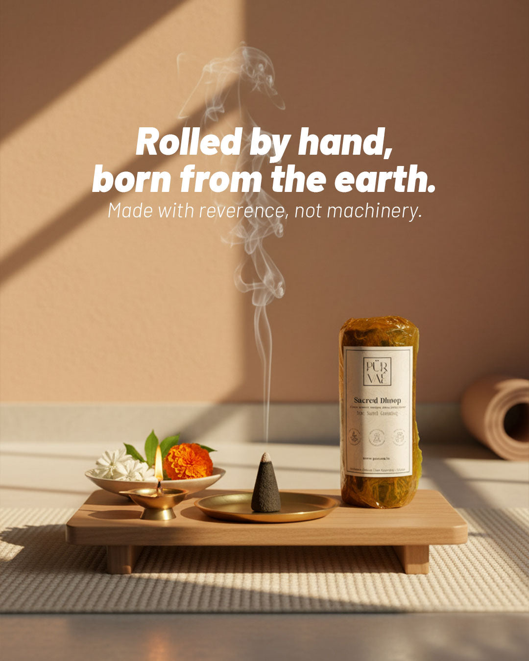 Purvae Sacred Dhoop | Pure Wet Dhoop Paste Log for Rituals & Purification