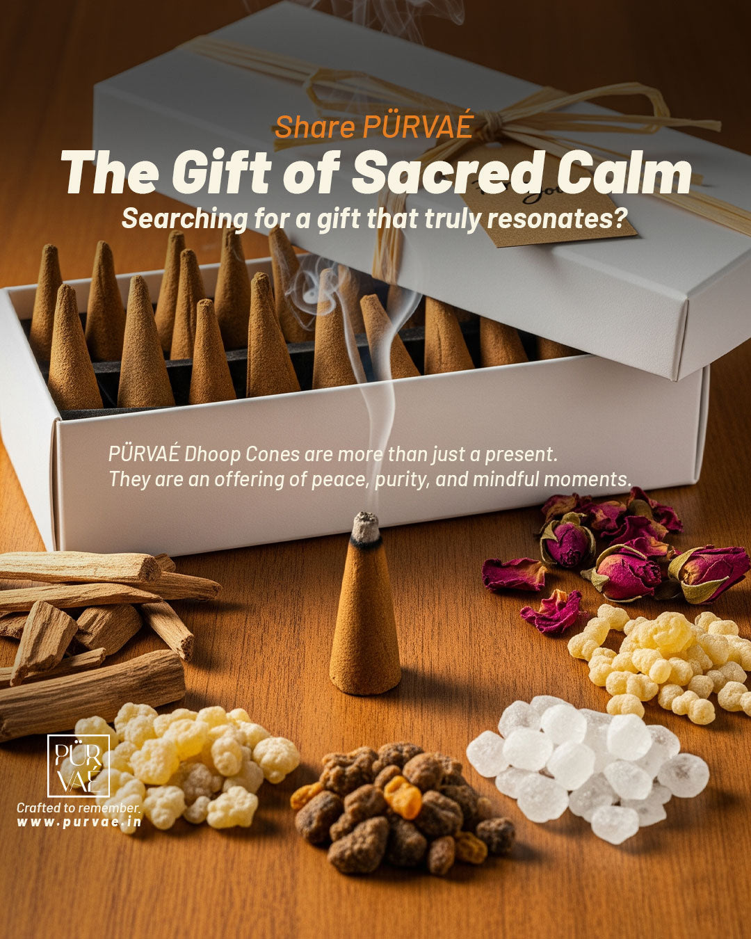 Purvae Mogra Dhyaan | Authentic Incense Cones (Natural Jasmine Dhoop Cones, Long-Lasting)
