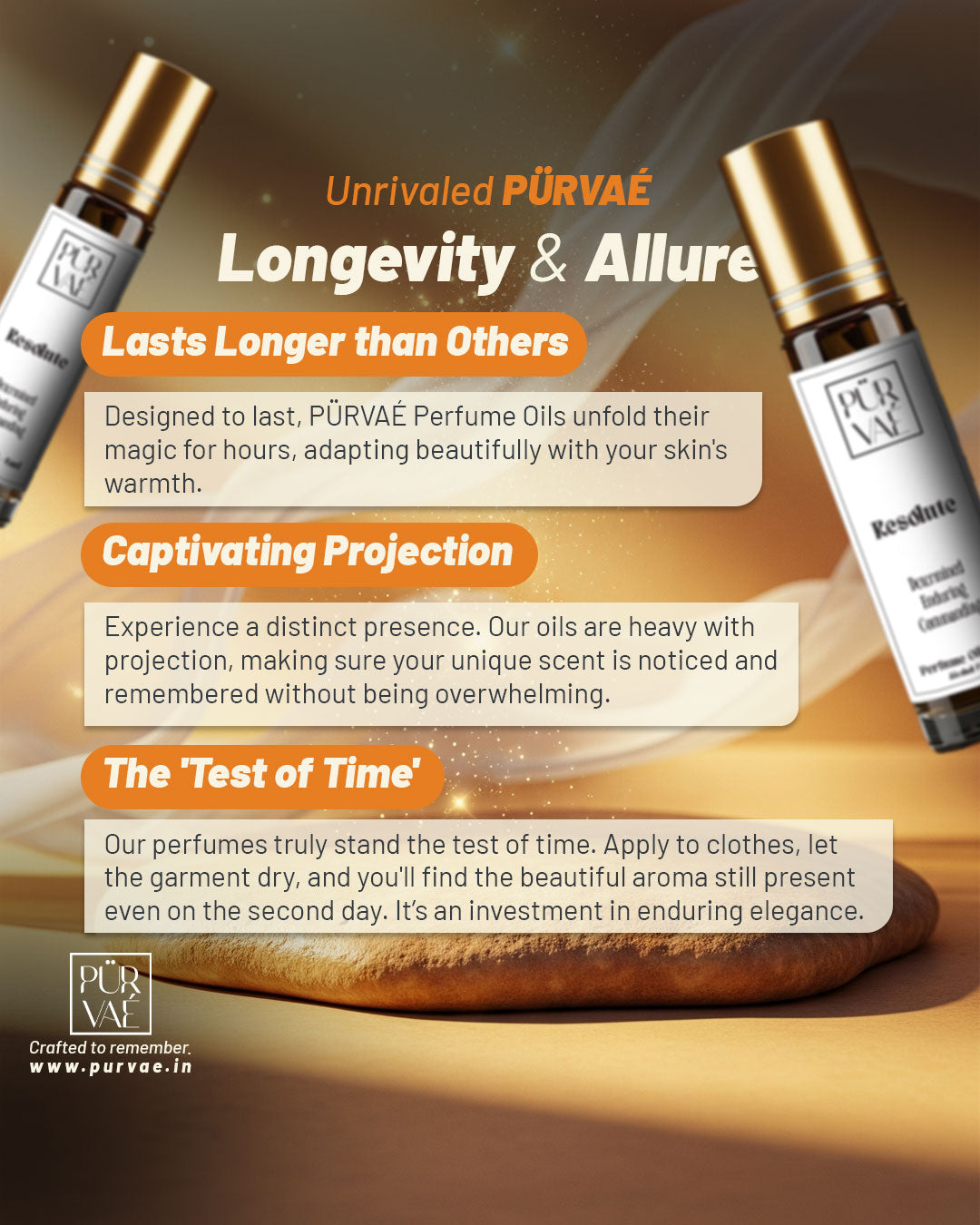 Purvae Lumin Oud | Roll-On Pure Perfume Oil (Unisex, 48 hrs Long-Lasting)