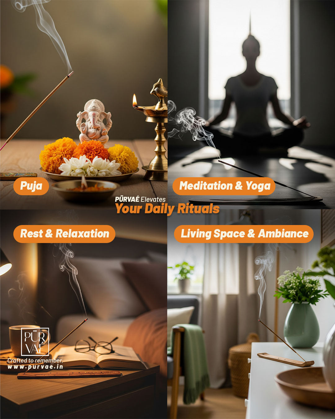 Purvae Mogra Tranquil | Essential Incense Sticks (Night-Blooming Jasmine, Soothing & Serene)