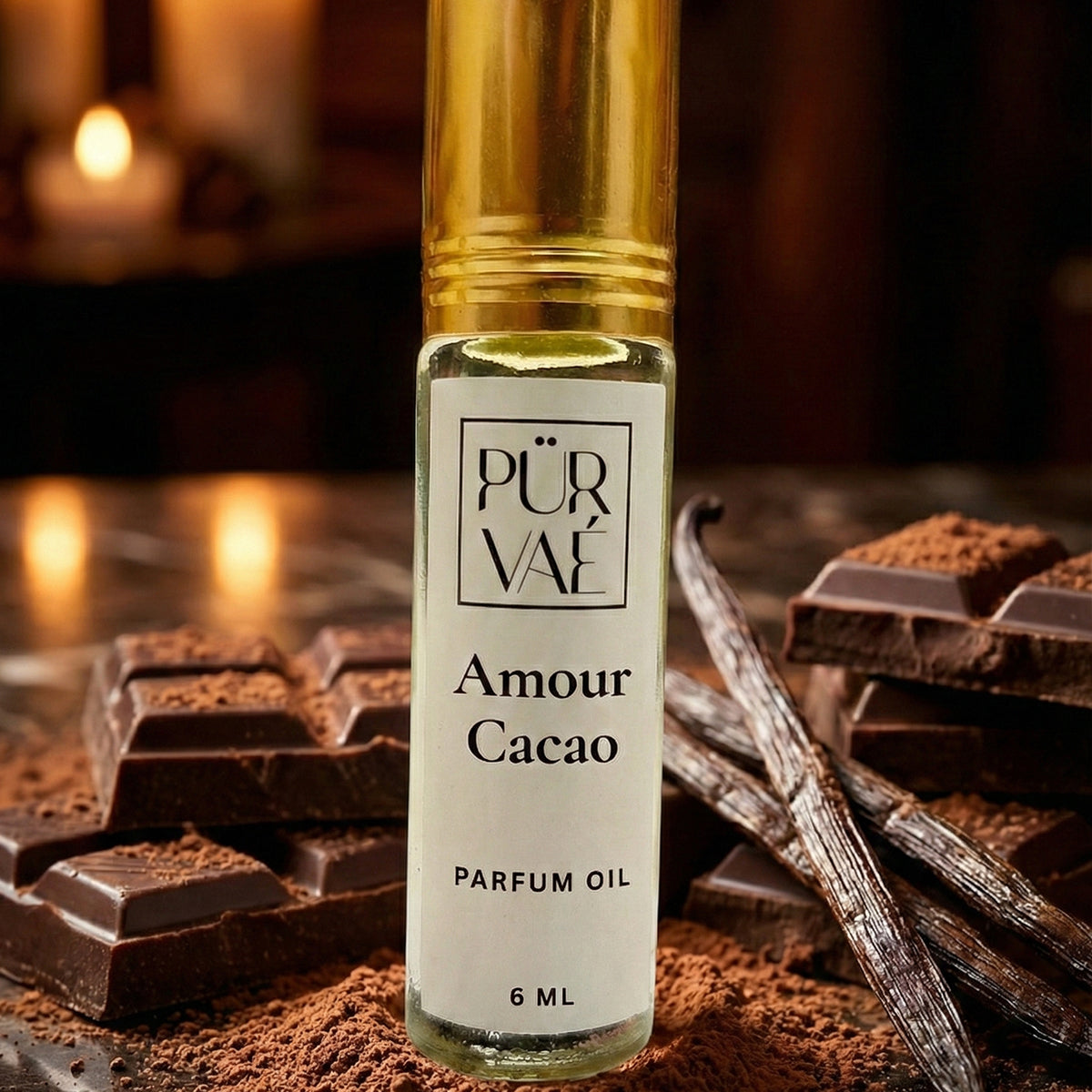 Amour Cacao – Dark Cocoa & Vanilla Parfum Oil Roll-On