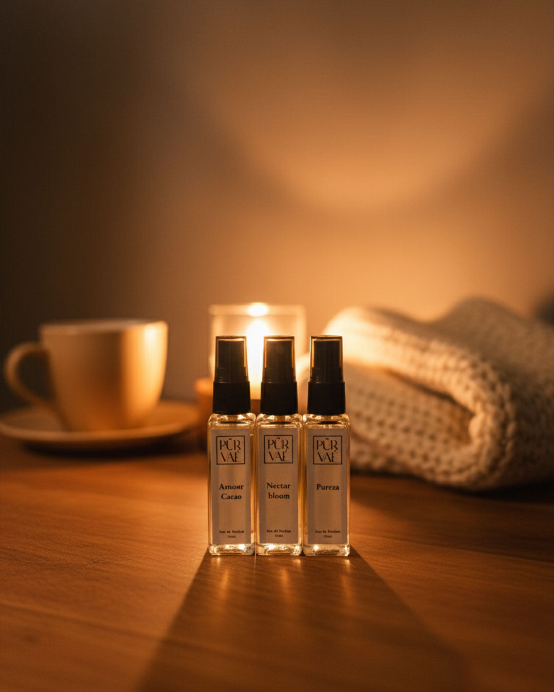 Purvae Cacao Luxe – Perfume Set of 3 (Gourmand Collectors) | Warm · Decadent · Cozy
