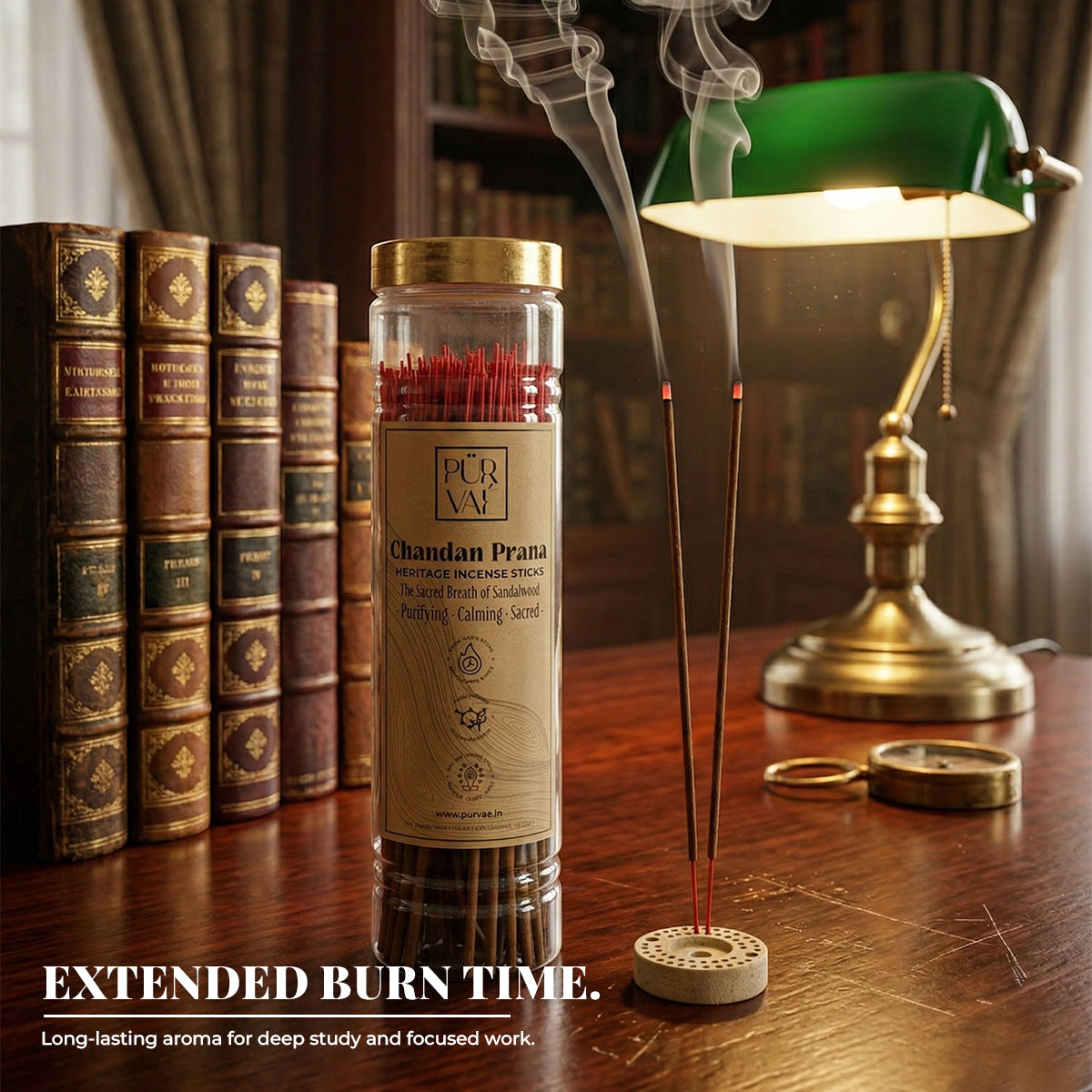 Purvae Chandan Prana | Heritage Incense Sticks (Natural Sandalwood, Long-Lasting)