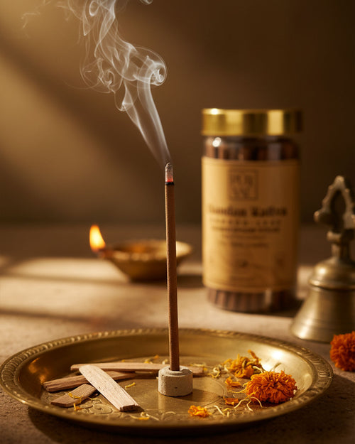 Purvae Chandan Tattva Sandalwood Bambooless Dhoop Sticks | Incense Sticks (150 g)