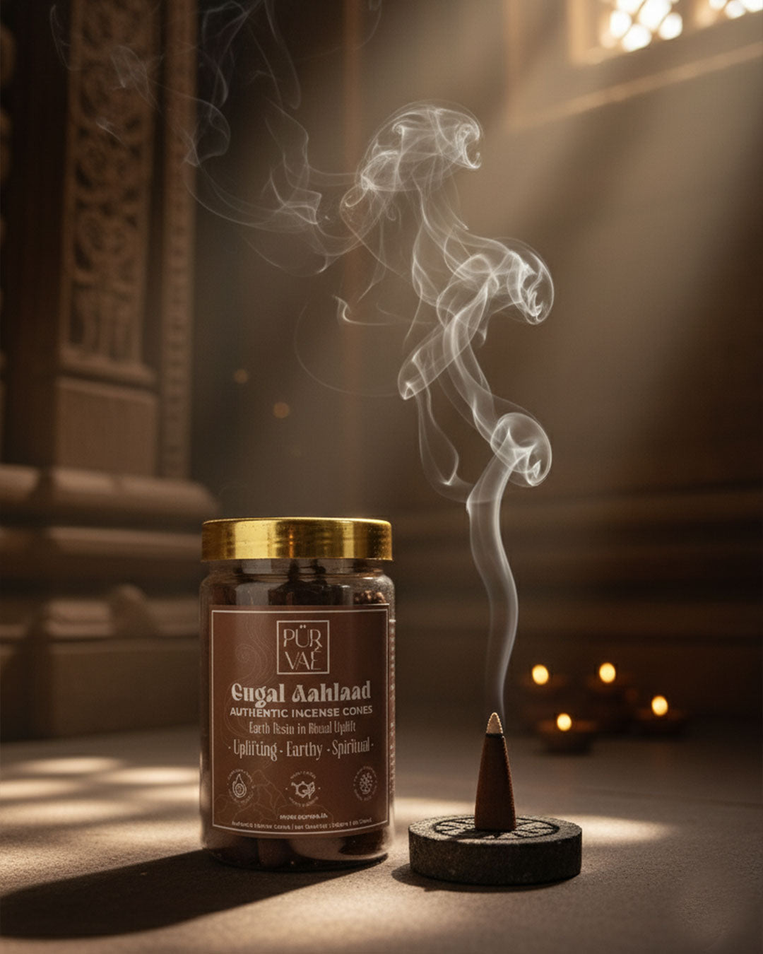 Purvae Gugal Aahlaad | Authentic Incense Cones (Natural Resin Dhoop Cones, Long-Lasting)