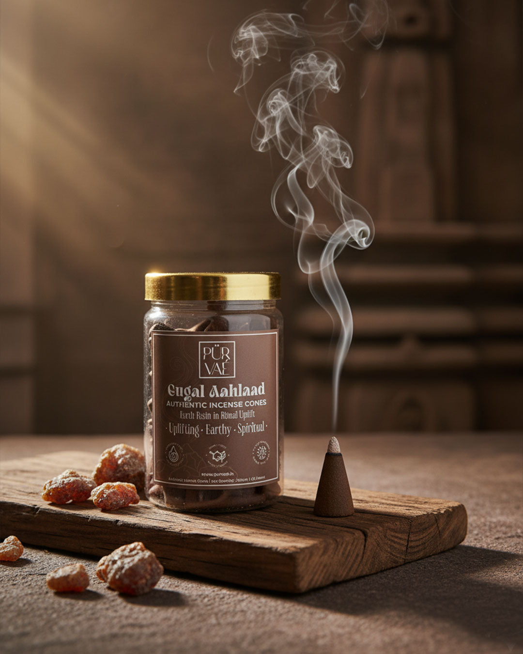 Purvae Gugal Aahlaad | Authentic Incense Cones (Natural Resin Dhoop Cones, Long-Lasting)