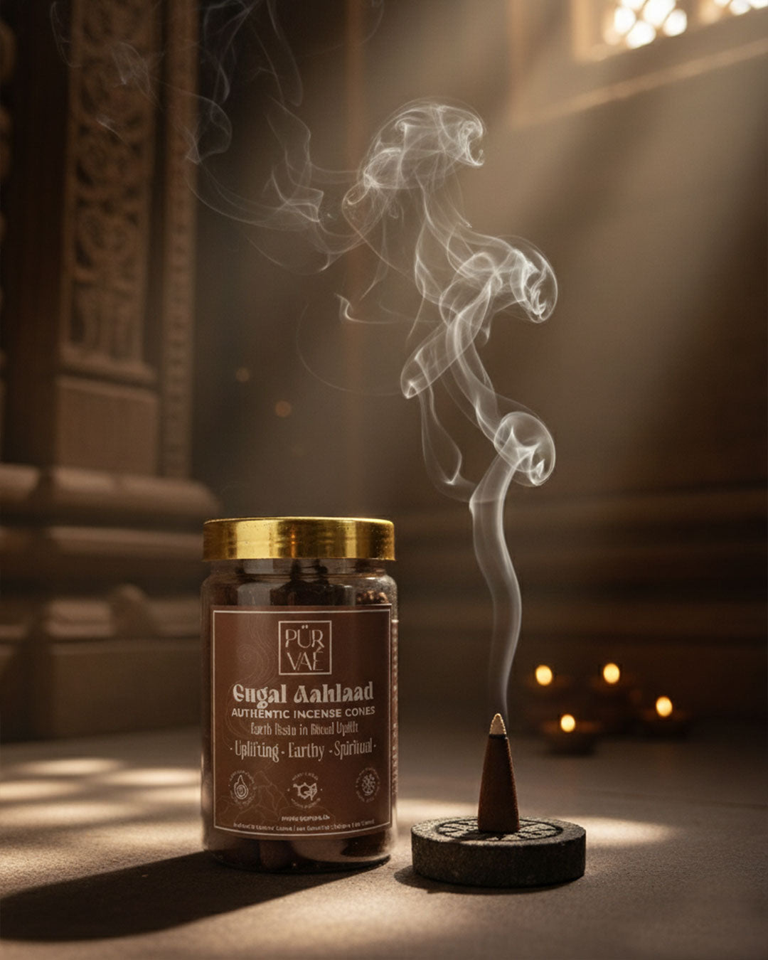 Purvae Gugal Aahlaad | Authentic Incense Cones (Natural Resin Dhoop Cones, Long-Lasting)