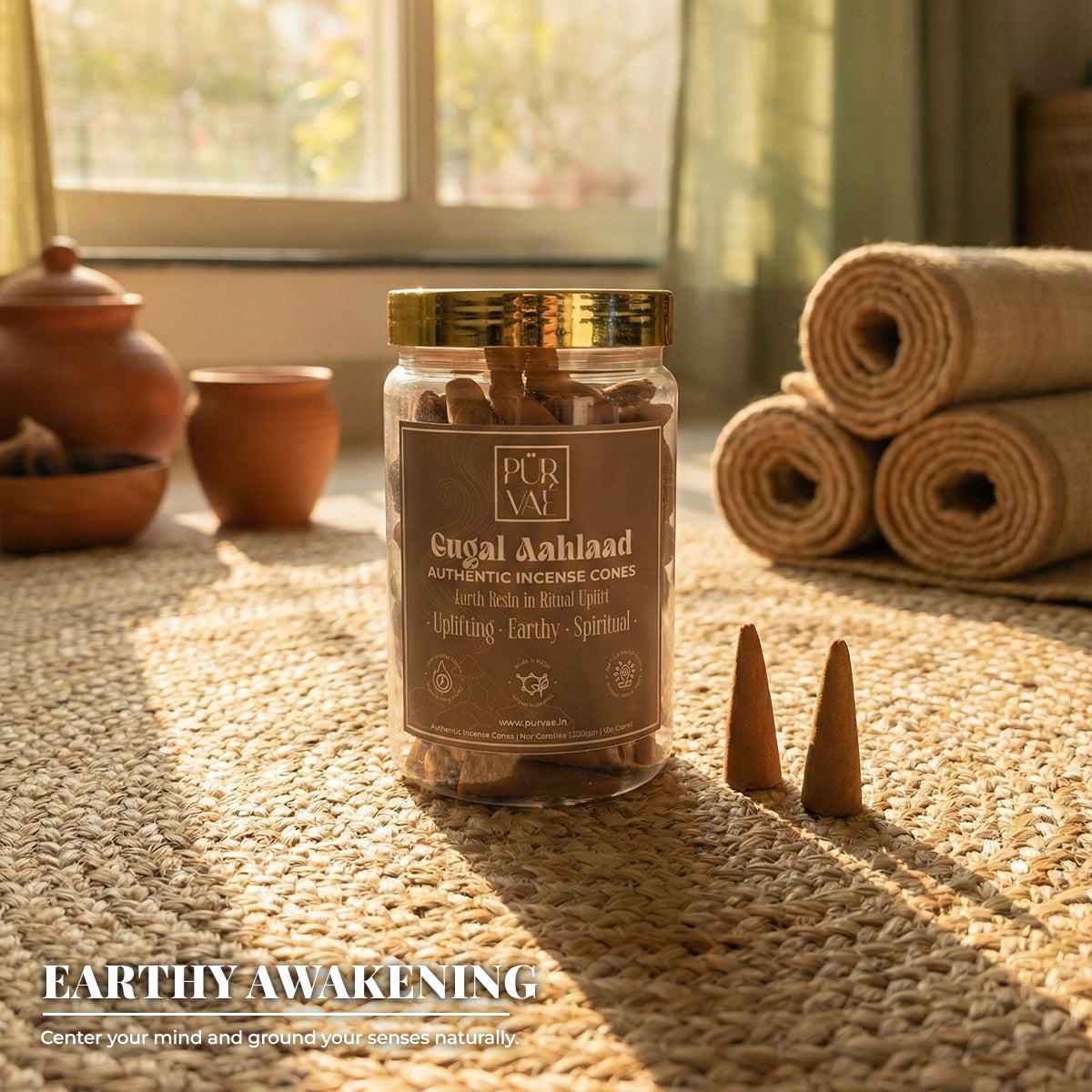 Purvae Gugal Aahlaad | Authentic Incense Cones (Natural Resin Dhoop Cones, Long-Lasting)