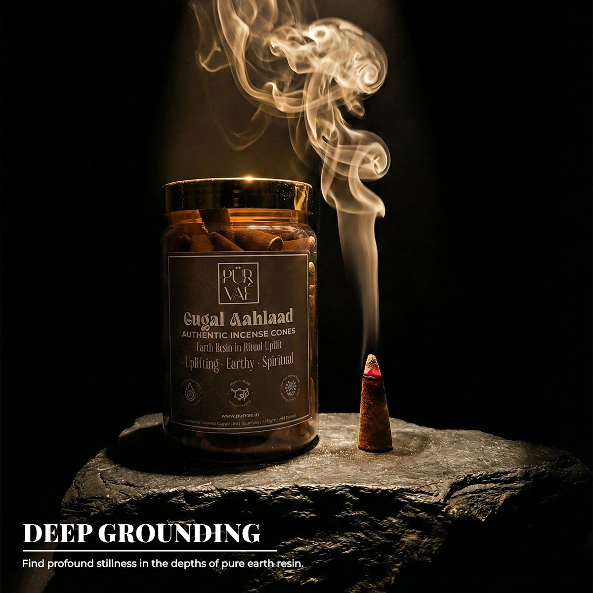 Purvae Gugal Aahlaad | Authentic Incense Cones (Natural Resin Dhoop Cones, Long-Lasting)