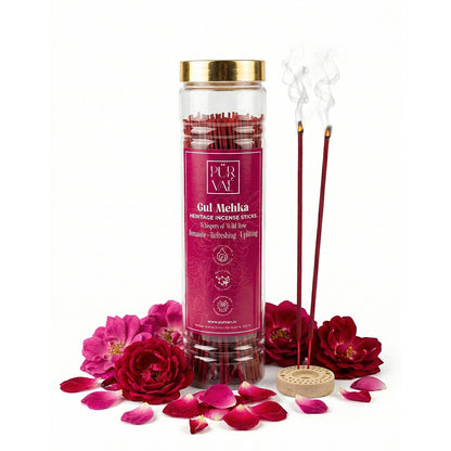 Gul Mehka | Heritage Incense Sticks (Wild Rose, Long-Lasting)