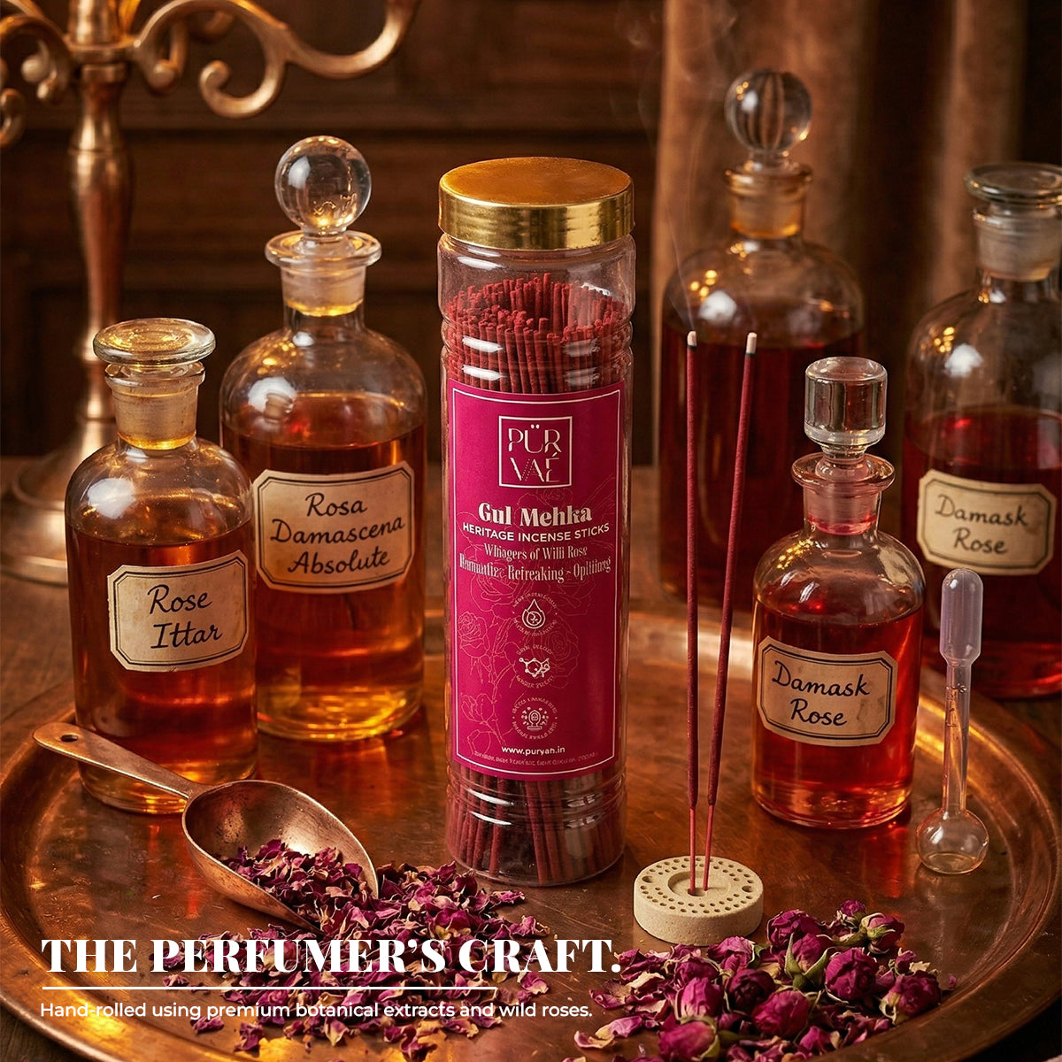 Purvae Gul Mehka | Heritage Incense Sticks (Wild Rose, Long-Lasting)