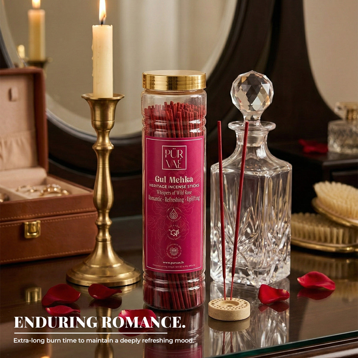 Purvae Gul Mehka | Heritage Incense Sticks (Wild Rose, Long-Lasting)