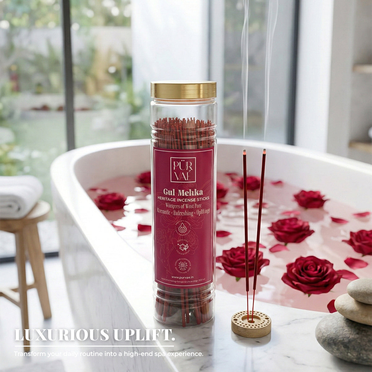 Purvae Gul Mehka | Heritage Incense Sticks (Wild Rose, Long-Lasting)