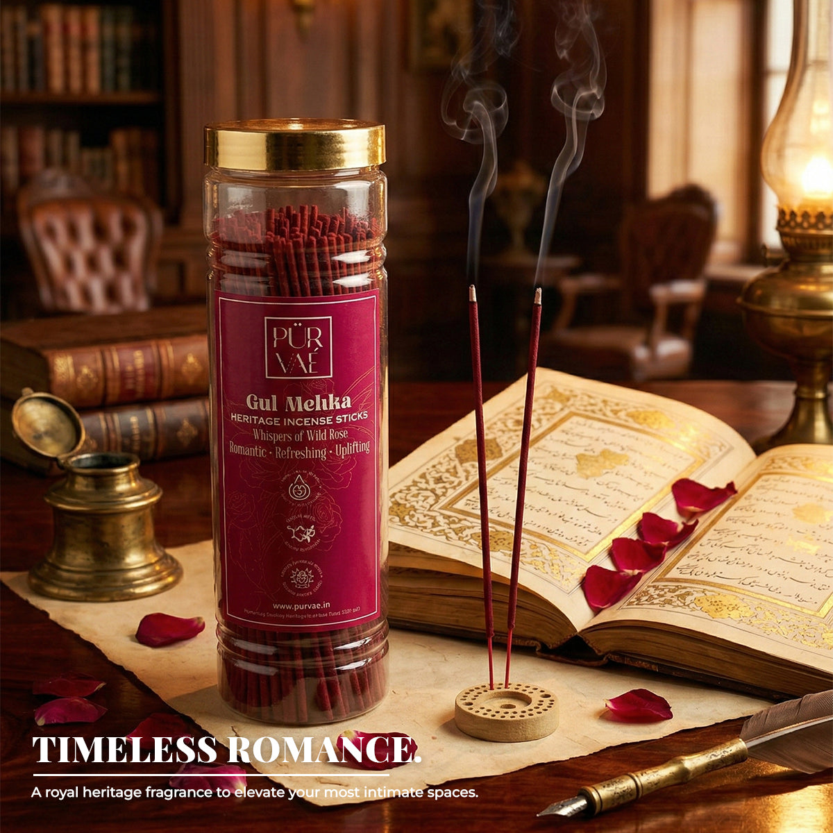 Purvae Gul Mehka | Heritage Incense Sticks (Wild Rose, Long-Lasting)