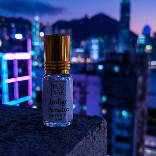 Indigo Paradox – Saffron & Violet Parfum Oil Roll-On
