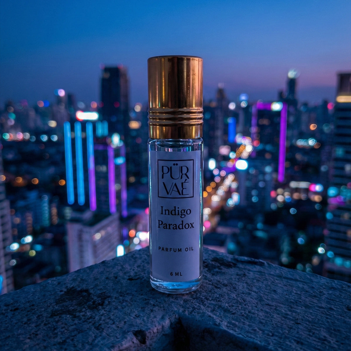 Indigo Paradox – Saffron & Violet Parfum Oil Roll-On