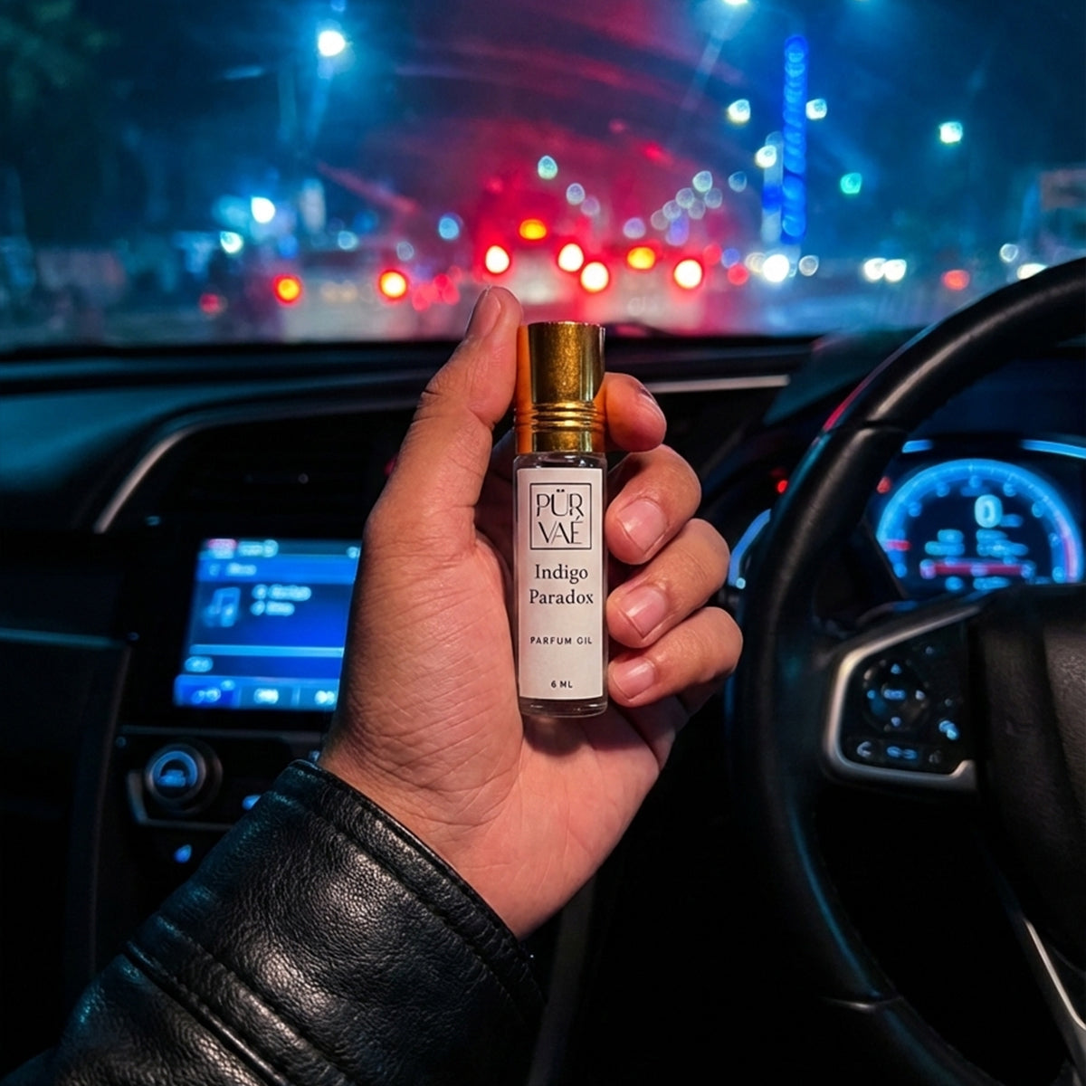 Indigo Paradox – Saffron & Violet Parfum Oil Roll-On