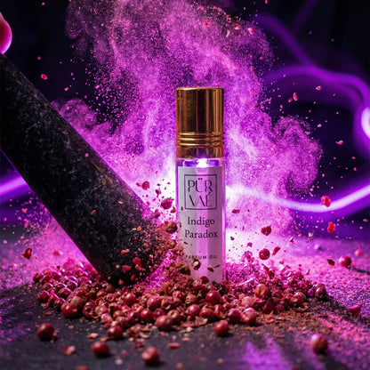 Indigo Paradox – Saffron & Violet Parfum Oil Roll-On