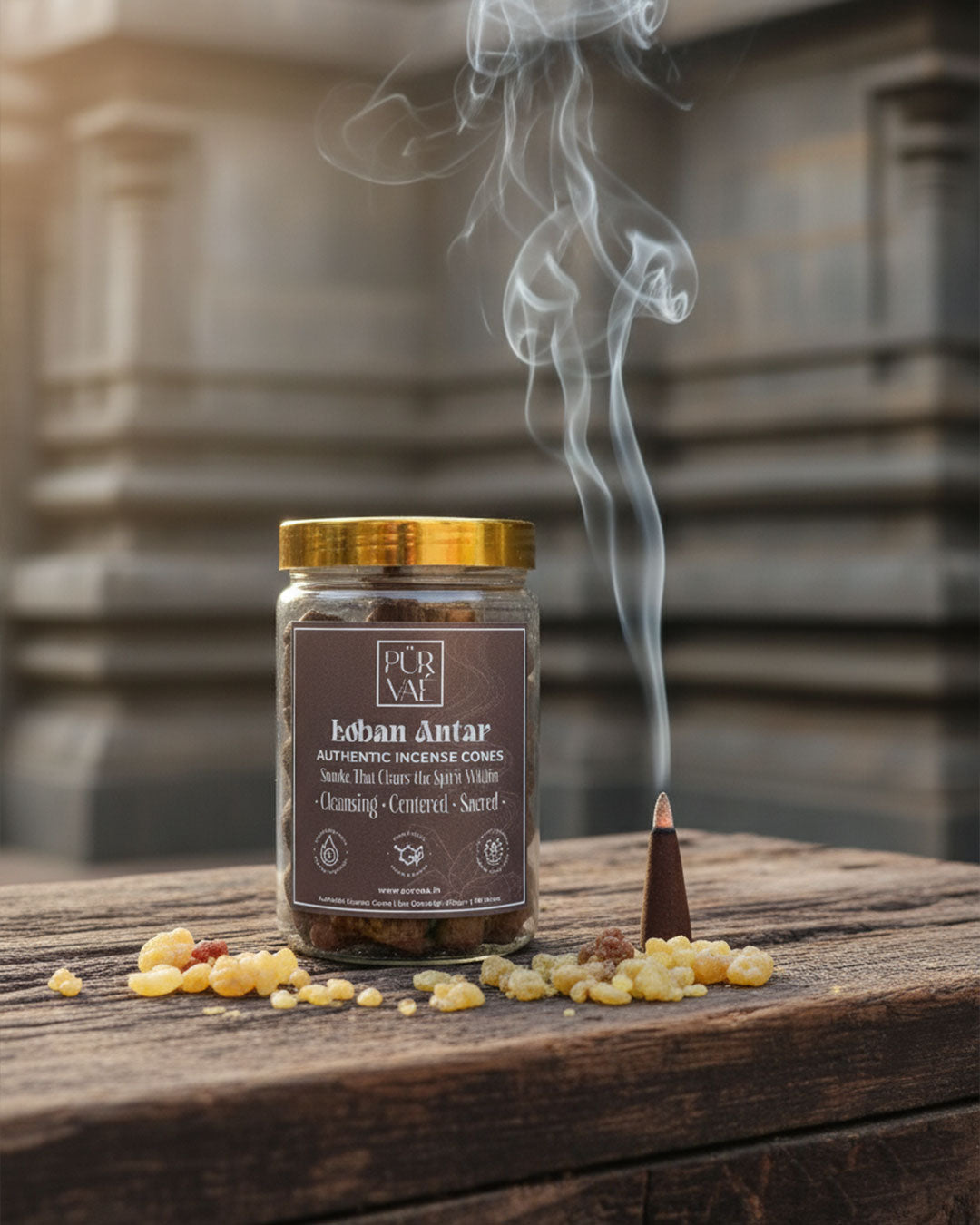 Purvae Loban Antar | Authentic Incense Cones (Natural Resin Dhoop Cones, Long-Lasting)