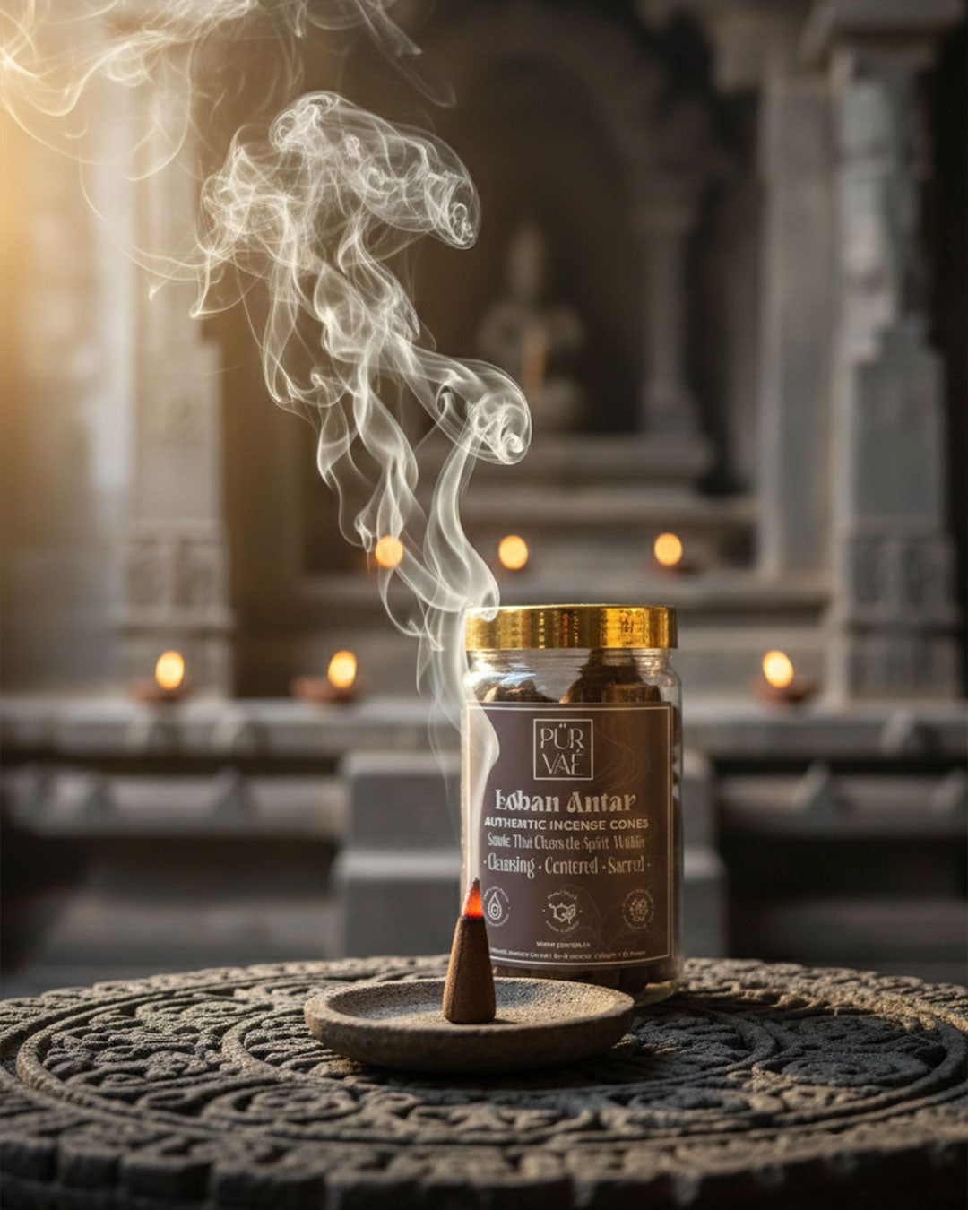 Purvae Loban Antar | Authentic Incense Cones (Natural Resin Dhoop Cones, Long-Lasting)
