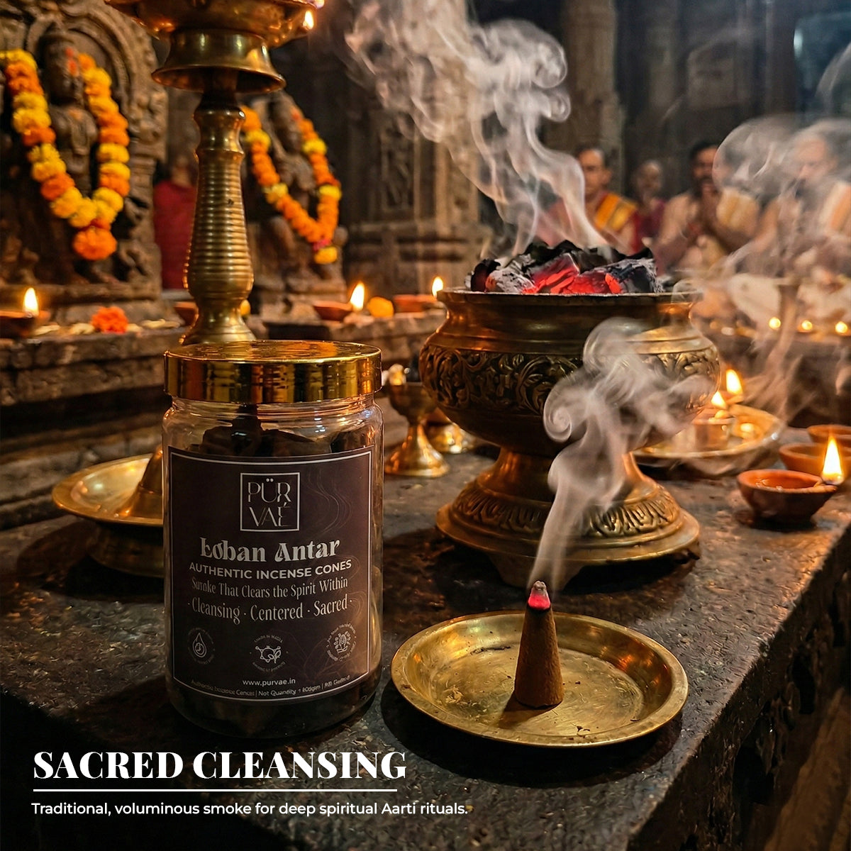 Purvae Loban Antar | Authentic Incense Cones (Natural Resin Dhoop Cones, Long-Lasting)
