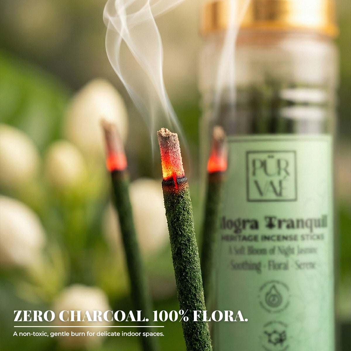 Purvae Mogra Tranquil | Heritage Incense Sticks (Night Jasmine, Long-Lasting)