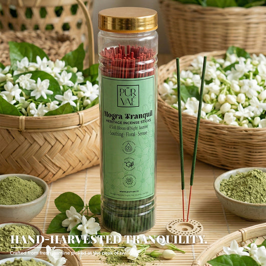 Mogra Tranquil | Heritage Incense Sticks (Night Jasmine, Long-Lasting)