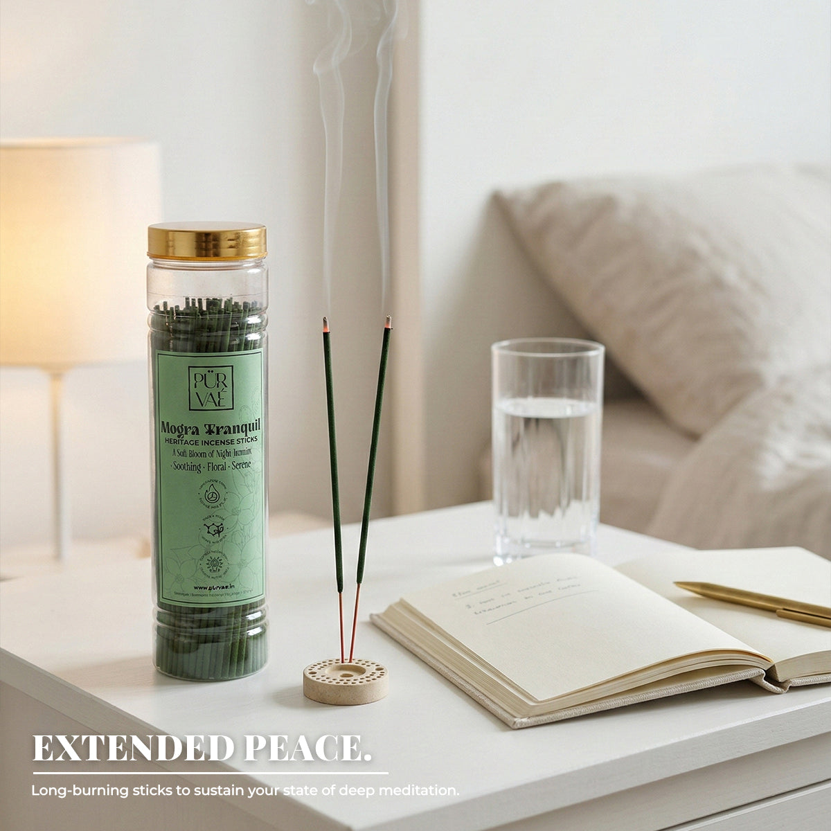 Purvae Mogra Tranquil | Heritage Incense Sticks (Night Jasmine, Long-Lasting)