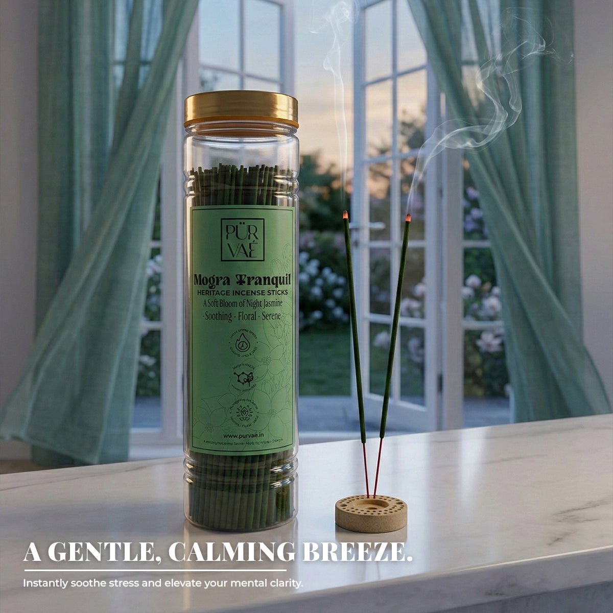 Purvae Mogra Tranquil | Heritage Incense Sticks (Night Jasmine, Long-Lasting)